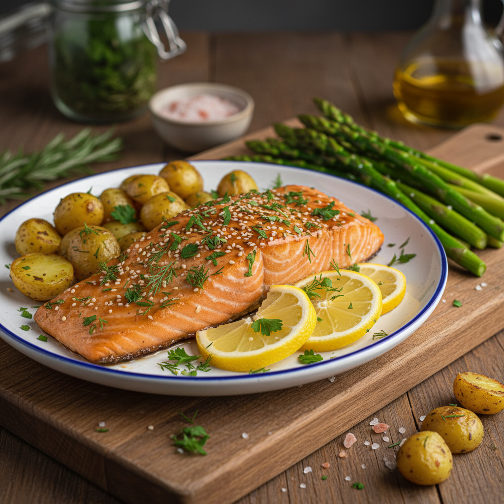 Tobula lašiša orkaitėje: kiek laiko kepti, kad nesausėtų?